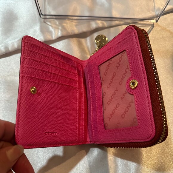 New DKNY Red Leather Zipper Wallet, (NWOT) - Picture 7 of 12